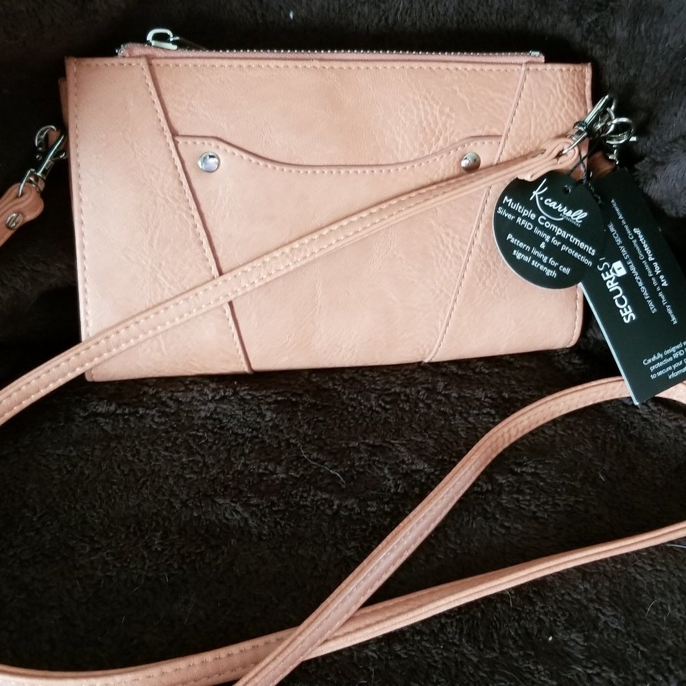 Small Peach Cross Body Wallet